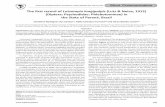 The first record of Lutzomyia longipalpis (Lutz & Neiva ... · The first record of Lutzomyia longipalpis (Lutz & Neiva, 1912) (Diptera: Psychodidae: Phlebotominae) in the State of