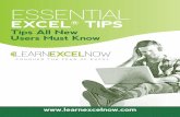 ESSENTIAL - Learn Excel Now - Conquer the Fear of Excel€¦ · ESSENTIAL EXCEL TIPS PAGE 13 CONQUER THE FEAR OF EXCE L Keyboard Shortcut 4: Print a Specific Area: Too often we are