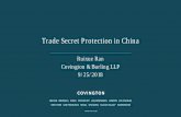 Trade Secret Protection in China - United States Patent ... · Trade Secret Protection in China Ruixue Ran Covington & Burling LLP. ... trade secrets theft. United States of America