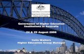 Governance of Higher Education Institutions in … of HEIs in...Australia’s Higher Education Sector • Diverse higher education sector, including: – 37 public universities –