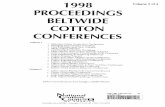 'Beltwide Cotton Conferences ; 1998 (San Diego, Calif ... · 1998 PROCEEDINGS BELTWIDE COTTON CONFERENCES Volume2of2 Volume1 Volume2 Beltwide Cotton Production Conference EmergingTechnologiesWorkshop