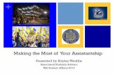 Making the Most of Your Assistantship Making...Making the Most of Your Assistantship Presented by Hayley Weddle Associated Students Advisor MA Student Affairs 2013 + The Secret to