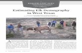 Estimating Elk Demography in West TexasEstimating Elk Demography in West Texas a lthough elk (Cervus elaphus) were historically distributed throughout most of North america, most populations