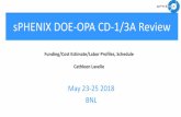 sPHENIX DOE-OPA CD-1/3A Review...MIE are PM WBS 1.1 only • Labor 7% • M&S 93% • Proposed time-phased plan. sPHENIX Cost Summary at WBS Level 2 May 23-25, 2018 sPHENIX DOE-OPA