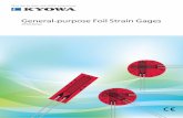 General-purpose Foil Strain Gages - Sensors UK · Where, Ks is a gage factor, expressing the sensitivity coefficient of strain gages. General purpose strain gages use copper-nickel