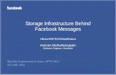 Storage Infrastructure Behind Facebook Messages · Facebook Messages: Quick Stats 6B+ messages/day Traffic to HBase 75+ Billion R+W ops/day At peak: 1.5M ops/sec ~ 55% Read vs. 45%