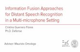 for Distant Speech Recognition in a Multi-microphone Setting Ph.D ... · for Distant Speech Recognition in a Multi-microphone Setting Cristina Guerrero Flores Ph.D. Defense Advisor: