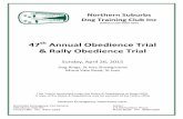 47th Annual Obedience Trial & Rally Obedience Trial · Labrador Retriever Sire: Driftway Blueprint 02.04.2012 Dam: Invergowrie Lara B 590 57 Mrs CS Meade EASTONIA KIWI FLYER (IMP