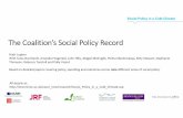 The Coalition’s Social Policy Record Policy in … · Adult Social Care Establish basis for funding long-term care in the future. Improve integration of health and social care services.