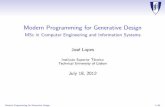 Modern Programming for Generative Modern Programming for Generative Design MSc in Computer Engineering