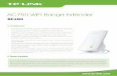 AC750 WiFi Range Extender - images-na.ssl-images-amazon.com · - AC750 WiFi Range Extender RE200 - RJ-45 Ethernet Cable - Resource CD - Quick Installation Guide Diagram: Working as