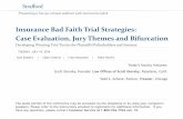 Insurance Bad Faith Trial Strategies: Case Evaluation ...media.straffordpub.com/products/insurance-bad... · 7/19/2016  · Case Evaluation, Jury Themes and Bifurcation ... Insurance