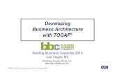 Developing Business Architecture with TOGAF · capabilities with business strategy using proven, practical processes delivering world-class results.” Industry thought leader in