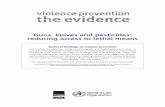 Guns, knives and pesticides: reducing access to …...Guns, knives and pesticides: reducing access to lethal means Series of briefings on violence prevention This briefing for advocates,
