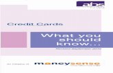 What you should know - ABS · Credit Cards What you should know ... Revised September 2010 An Initiative of