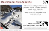 The amount and type of risk we are prepared to seek ... · Setting Risk Appetites for those who have skin in the game by those who don’t is an immoral activity. Ignoring Risk Appetites