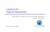 Lecture 9: Hybrid Networks - Computer Science · CSE 222A – Lecture 9: Hybrid Networks" Optical Circuit Switch" Lenses Fixed Mirror Mirrors on Motors Glass Fiber Bundle Input 1
