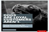DOGS ARE LOYAL. CUSTOMERS AREN’T.€¦ · 12 DOGS ARE LOYAL. CUSTOMERS AREN’T. When organizations focus on loyalty, they frequently design service elements that, from a consumer