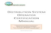 DISTRIBUTION SYSTEM OPERATOR CERTIFICATION MANUAL · a water distribution system shall be required with Six (6) months in a water distribution system serving a population ≥ 1,500.