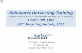 Rainwater Harvesting Training - Greywater Action ·  · 2018-01-10Rainwater Harvesting Training Offered Pursuant to Local Government Code §580.004, as added by House Bill 3391 82nd