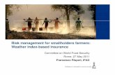 Risk management for smallholders farmers: Weather index … · 2011-05-27 · Risk management for smallholders farmers: Weather index-based insurance. ... Food price volatility hampers