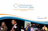 From Conversation to Action - Mississauga Summit · The City of Mississauga has a new strategic plan that will position Mississauga as a truly great international city for the 21st