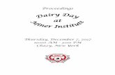 Proceedings - Miner Institute...Dairy Day at Miner Institute Thursday, December 7, 2017 10:00AM -3:00 PM 10:00-10:45 Dr. Rick Grant, Miner Institute, “Feed Bunk Management to Make