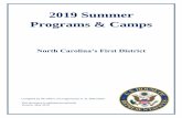 2019 Summer Programs & Camps - Representative …...2019 Summer Programs & Camps North Carolina’s First District Compiled by the Office of Congressman G. K. Butterfield This document