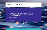 Digital Platforms Inquiry - Australian Competition and Consumer … platforms... · Digital Platforms Inquiry – Final Report iii Contents Overview 1 Executive Summary 4 List of