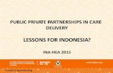LESSONS FOR INDONESIA? - InaHEAinahea.org/files/hari2/AIPHSS INA HEA 2015 Revised and Final.pdf · Public-Private Partnerships. Contracting: Government or public agency establishes