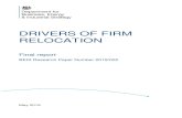Drivers of firm relocation - gov.uk · the drivers of firm relocation in the modern UK economy. We find that several factors, from the availability of labour and access to transport,