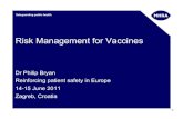 Risk Management for Vaccines - European Medicines Agency · Risk Management for Vaccines Dr Philip Bryan Reinforcing patient safety in Europe 14-15 June 2011 Zagreb, Croatia ... 25%