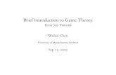 Brief Introduction to Game Theory · Introduction Game Theory and Games Solution ConceptsComputing EquilibriumSummary Mixed Strategy: Deﬁnition A mixed strategy σ i is a probability