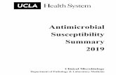 Antimicrobial Susceptibility Summary 2019 Antimicrobial Susceptibility Summary Clinical Microbiology