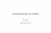 Introduction to Stata - MITweb.mit.edu/17.871/www/2015/01Introduction_to_Stata2015.pdf · Introduction to Stata 17.871 Spring 2015 . ... •Time series & cross-sectional –Stata,