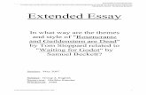 50 Excellent Extended Essays In what way are the themes ... EXTENDED ESSAY... · 50 Excellent Extended Essays 2 In what way are the themes and style of “Rosencrantz and Guildenstern
