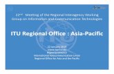 ITU Regional Office : Asia-Pacific Regional Office, Asia-Pacific.pdfITU EVENTS IN ASIA-PACIFIC 2018 No. Title Date Venue 1 2nd Meeting of the APT Preparatory Group for PP-18 (APT PP18-2)