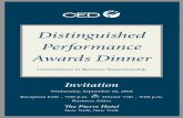 Distinguished Performance Awards Dinner · Invitation Wednesday, September 26, 2018 Reception 6:00 – 7:00 p.m. Dinner 7:00 – 9:00 p.m. Business Attire The Pierre Hotel New York,