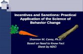 Incentives and Sanctions: Practical Application of the ......Overview • Brief review of the science of behavior change • Research on application in drug courts • Sample incentives,