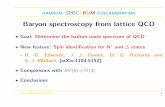 Baryon spectroscopy from lattice QCD › conferences › Nstar2011 › Tuesday...Baryon spectroscopy from lattice QCD Goal:Determine the hadron mass spectrum of QCD New feature:Spin