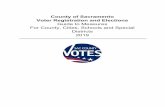 County of Sacramento Voter Registration and Elections · Sacramento County, the recommended due date is required. The California Elections Code provides that the County Elections