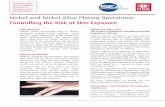 Nickel and Nickel Alloy Plating Operations: Controlling ... · these substances can cause serious health effects such as skin sensitisation. This guidance advises on the necessary