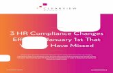 3 HR Compliance Changes Effective January 1st That You May …€¦ · HR/COMPLIANCE AUDITS The costs of potential Human Resources-related lawsuits, non-compliance penalties, and/or