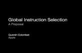 Global Instruction Selection - LLVMllvm.org/devmtg/2015-10/slides/Colombet-GlobalInstructionSelection.pdf%res = bitcast i64 %and to double ret double %res }q foo: val = … VMOVDRR