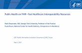 Public Health on FHIR—Fast Healthcare Interoperability Resources · 2017-05-02 · FHIR: Fast Healthcare Interoperability Resources Content: Focus on simplicity (80/20) –bite-sized