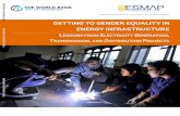 GETTING TO GENDER EQUALITY IN ENERGY INFRASTRUCTUREdocuments.worldbank.org/curated/en/930771499888717016/pdf/117… · gender‐disaggregated project and monitoring and evaluation