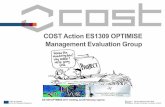 COST Action ES1309 OPTIMISE Management Evaluation COST Action ES1309 OPTIMISE Management Evaluation