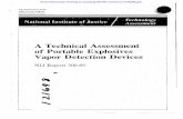 A T'echnical Assessment of Portable Explosives Vapor ... · A TECHNICAL ASSESSMENT OF PORTABLE EXPLOSIVES VAPOR DETECTION DEVICES Marc R. Nyden* Nat/anal InstItute of Standards and