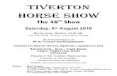 TIVERTON HORSE SHOWtivertonhorseshow.weebly.com/.../1/2/6/...horse_show_-_brochure_-_2… · Classes for Iberian Horses (Spanish, Lipizzaners etc) Refreshments ... 13. Iberian Ridden