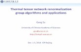 Thermal tensor network renormalization group algorithms ...theory.iphy.ac.cn/TNSAA2014/ppt/GangSu_TNSAA2014.pdf · half-filling as well as quantum spin systems with frustrations.